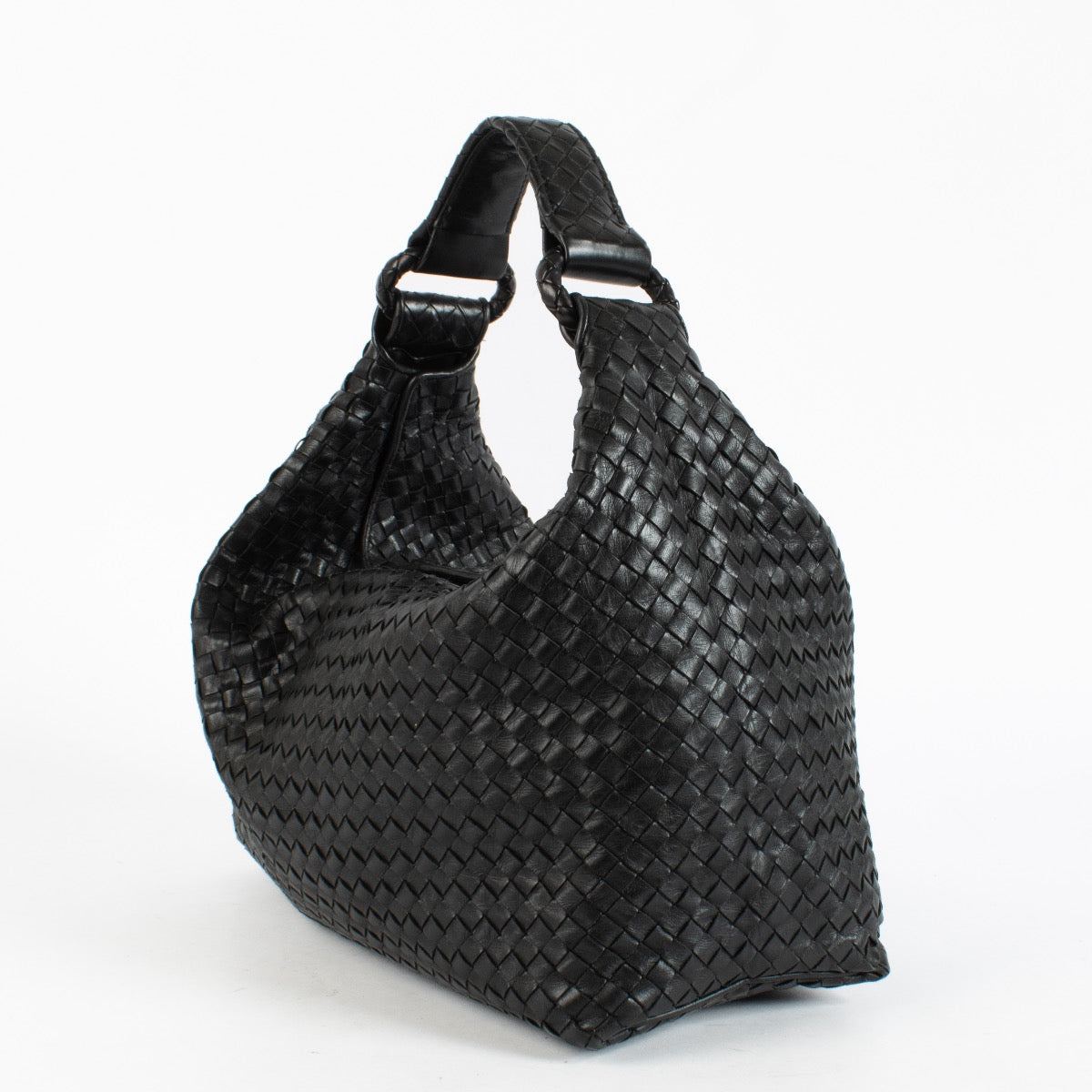 authentic preloved Bottega Veneta Black Intrecciato Hobo Bag on Labellov.com