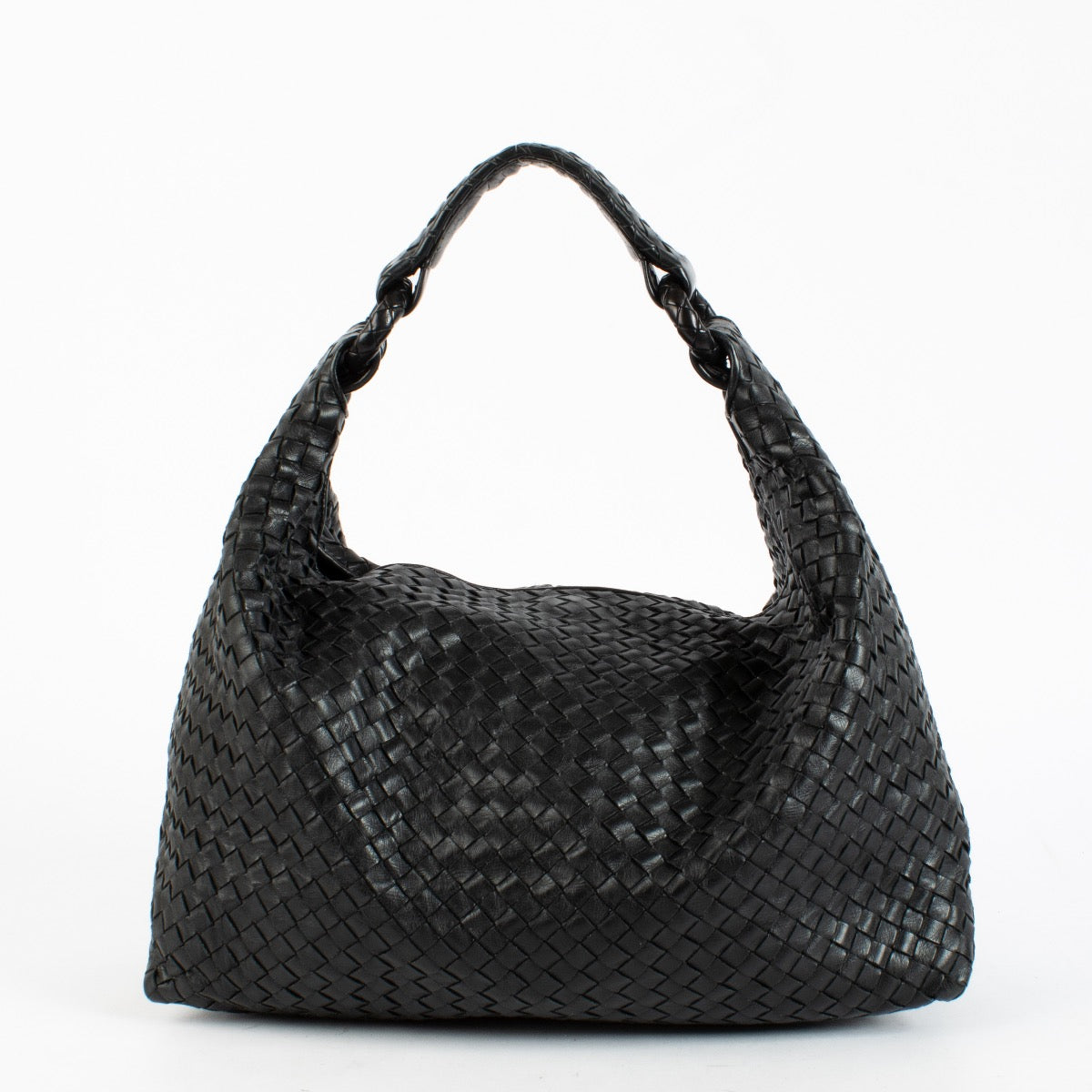 authentic preloved Bottega Veneta Black Intrecciato Hobo Bag on Labellov.com