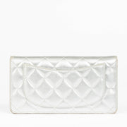 Shop this 100% authentic Chanel Silver Lambskin Quilted Long Wallet at labellov.com