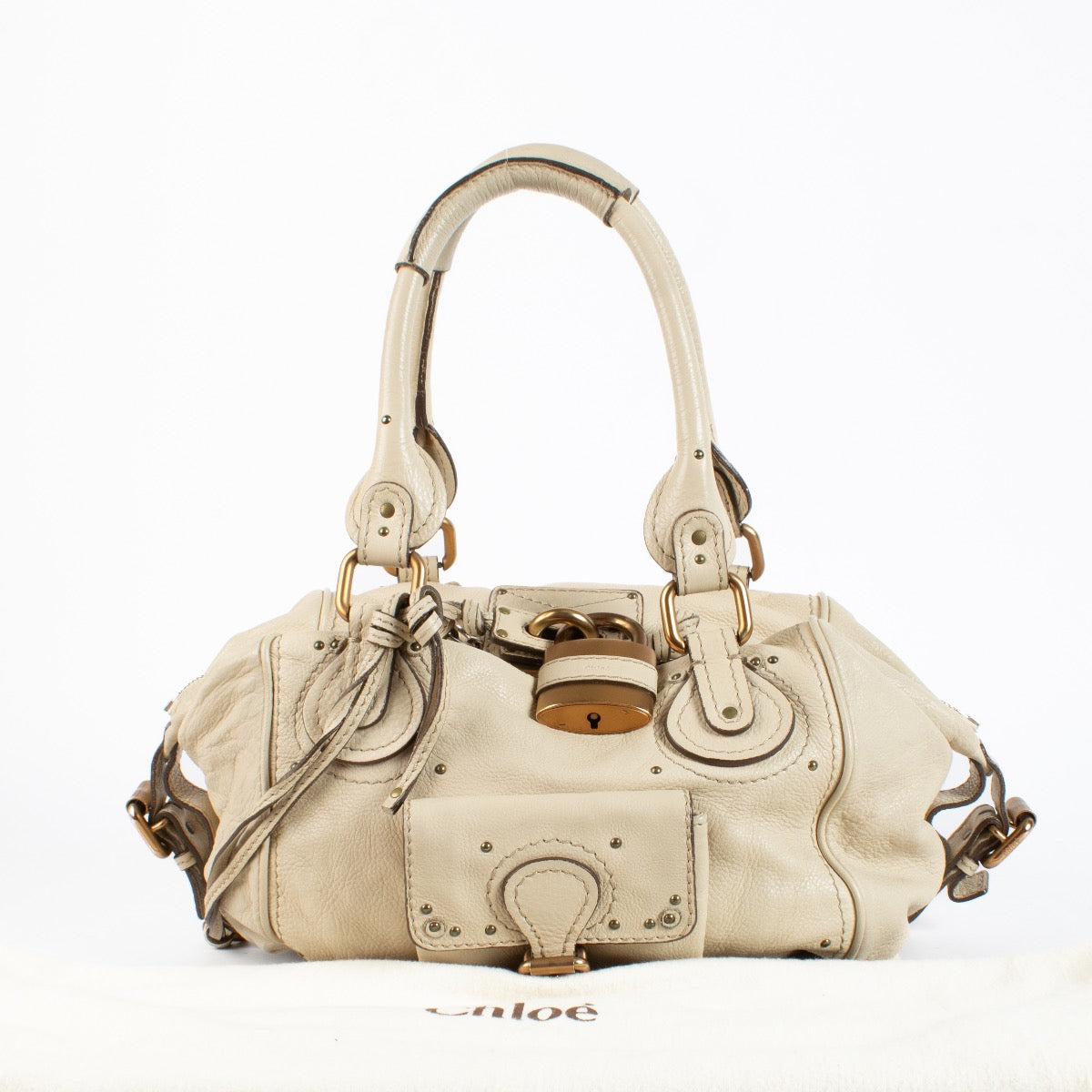 Authentic Preloved Chloe Cream Paddington Shoulder Bag on labellov.com