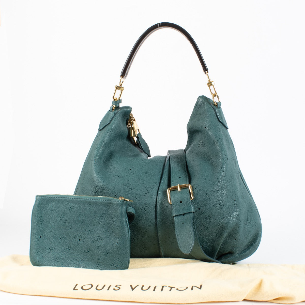Authentic Preloved Louis Vuitton Blue Mahina Selene GM Shoulder bag on Labellov.com