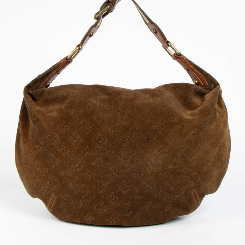 Shop this 100% authentic Louis Vuitton Brown Suede Onatah Hobo Bag at labellov.com