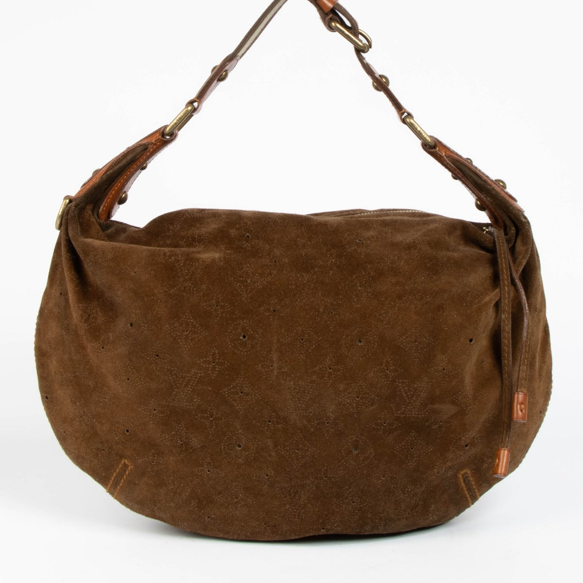 Shop this 100% authentic Louis Vuitton Brown Suede Onatah Hobo Bag at labellov.com
