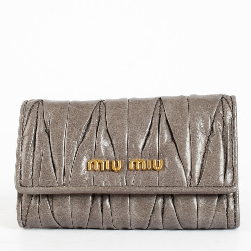 authentic preloved Miu Miu Grey Matelasse Keywallet on Labellov.com