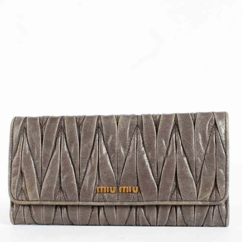 authentic preloved Miu Miu Grey Matelasse Wallet on Labellov.com