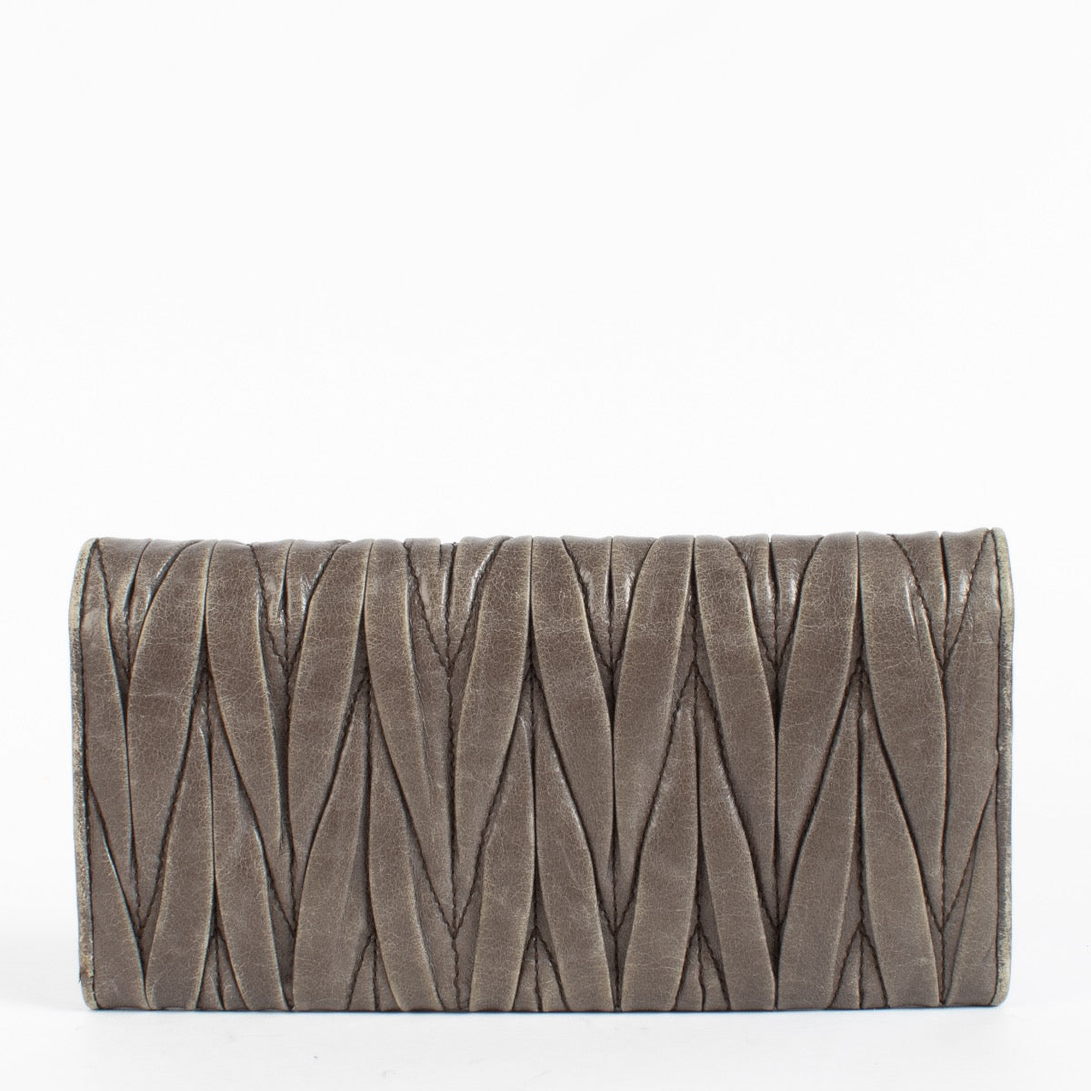 authentic preloved Miu Miu Grey Matelasse Wallet on Labellov.com