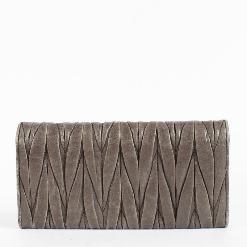 authentic preloved Miu Miu Grey Matelasse Wallet on Labellov.com