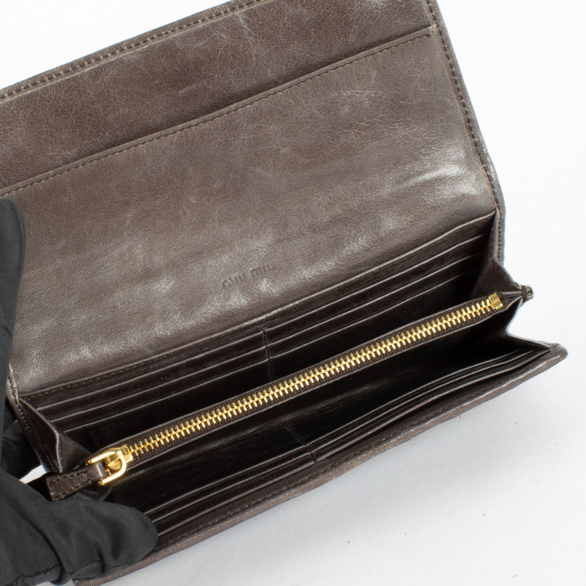 authentic preloved Miu Miu Grey Matelasse Wallet on Labellov.com