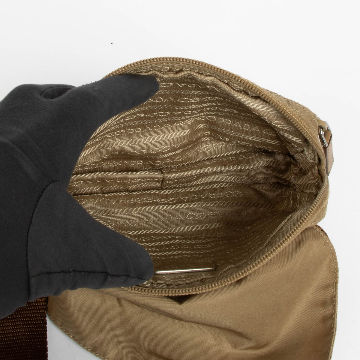 Shop this authentic Prada Beige Nylon Belt Bag pre-loved on Labellov.com