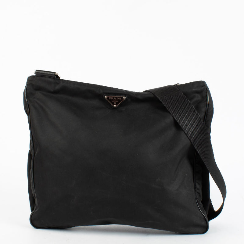 Authentic Preloved Prada Black Nylon Messenger Bag on Labellov.com