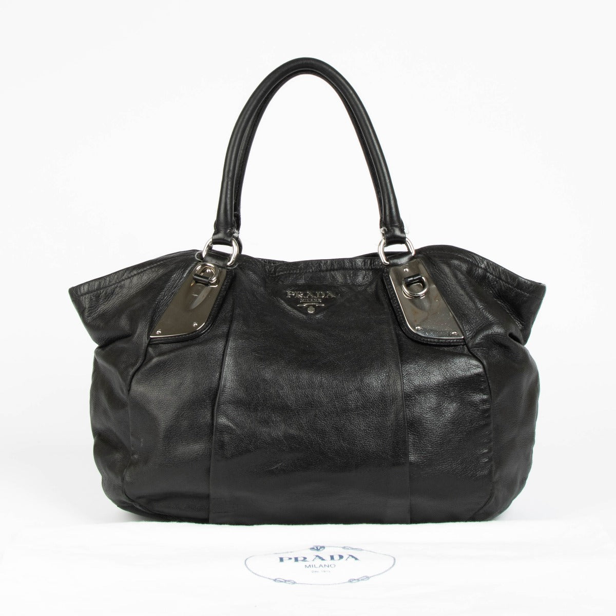 Shop this 100% authentic Prada Black Leather Tote Bag at Labellov.com
