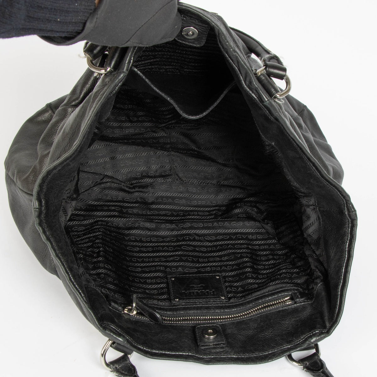 Shop this 100% authentic Prada Black Leather Tote Bag at Labellov.com