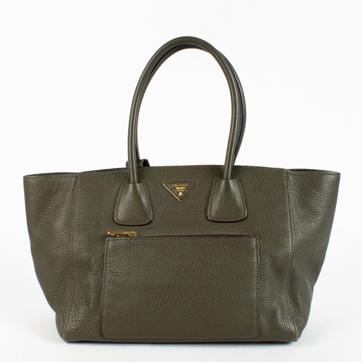 Prada Green Vitello Daino Tote Bag