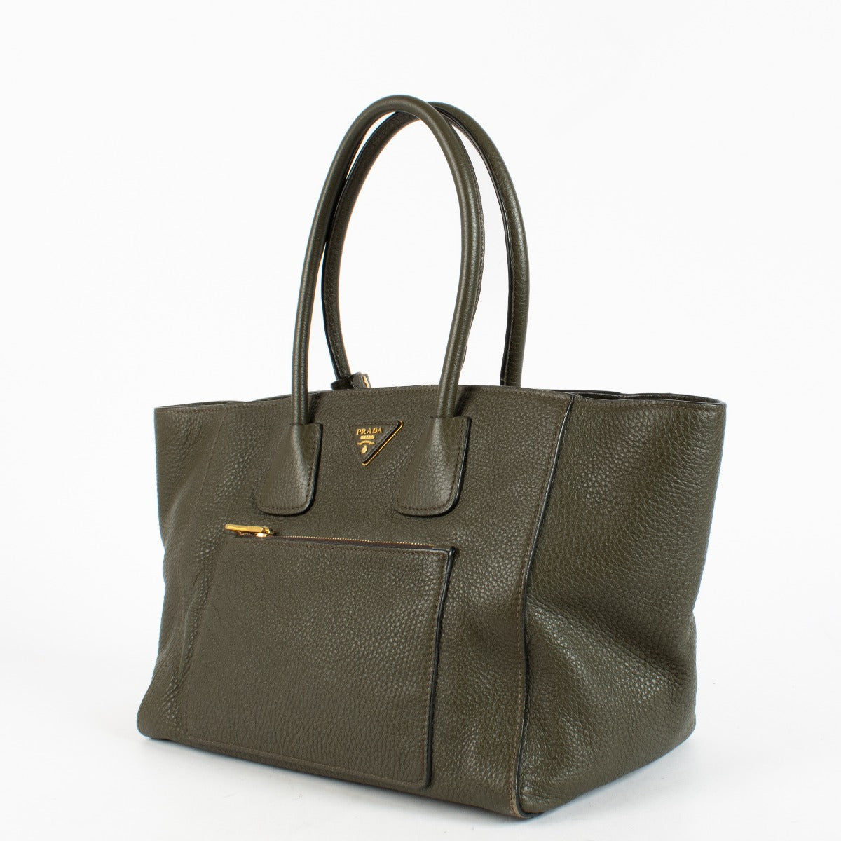Prada Green Vitello Daino Tote Bag