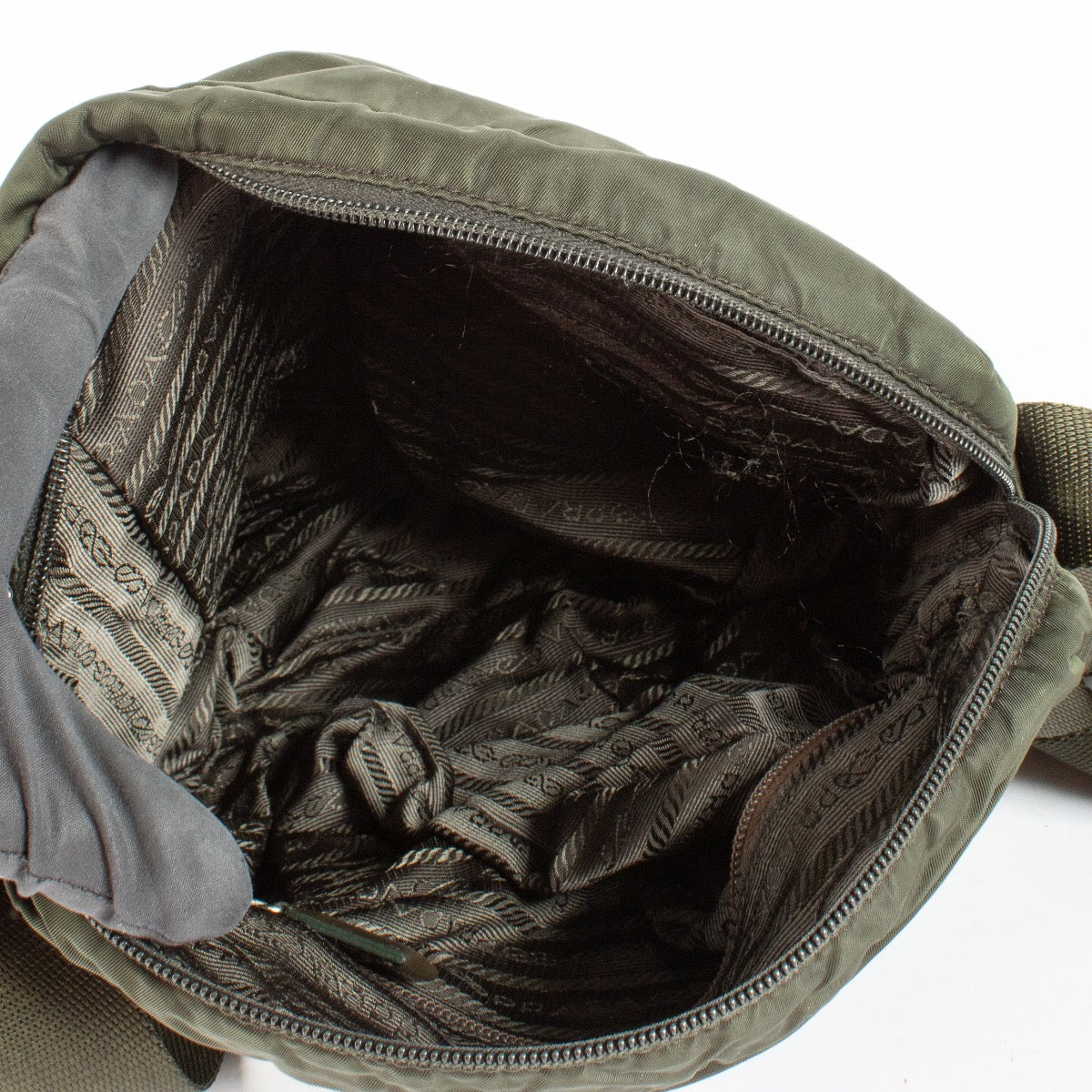 Authentic preloved Prada Green Nylon Crossbody Bag on Labellov.com