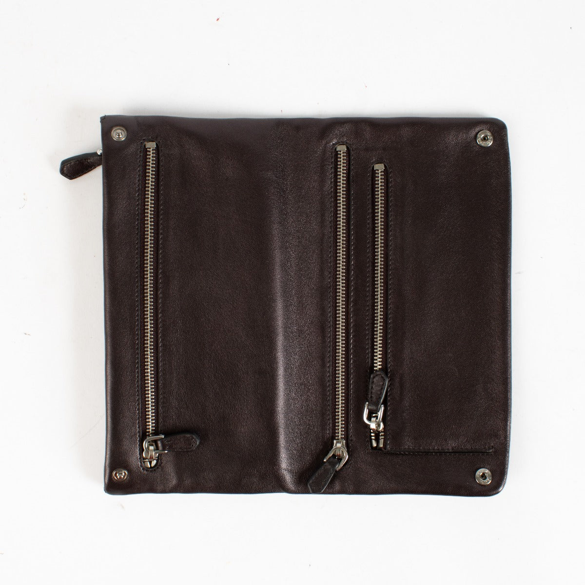 Prada Bruine Metallic Leren Clutch