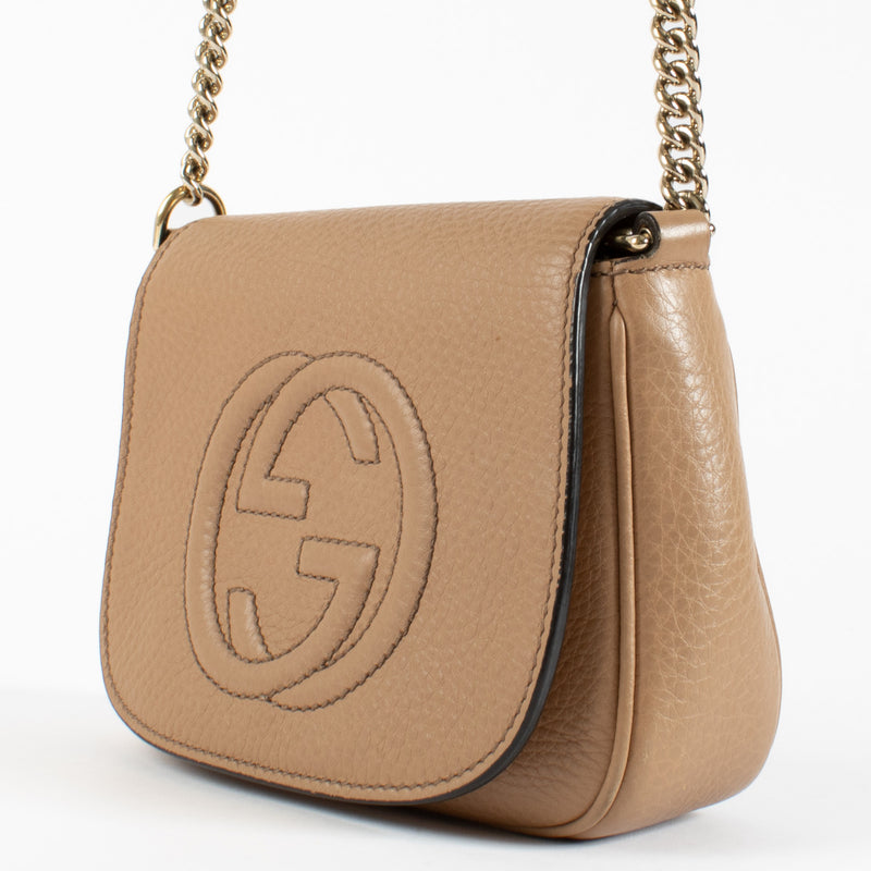 Gucci Nude Soho Leather Chain Crossbody Bag