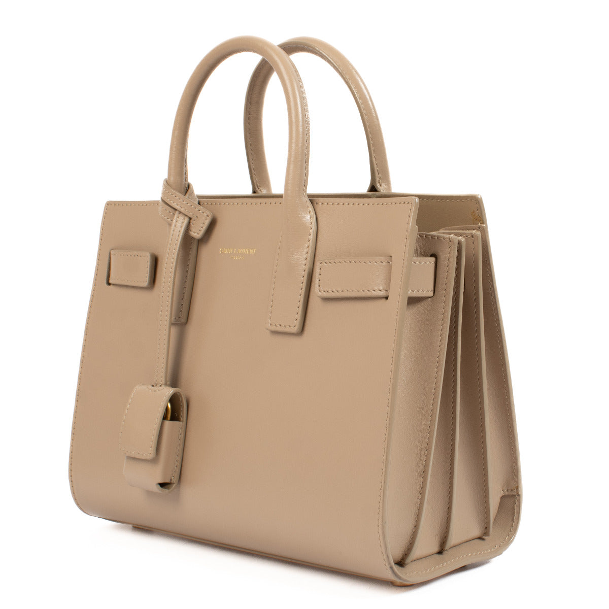 Saint Laurent Nude Smooth Leather Sac de Jour Nano Tas