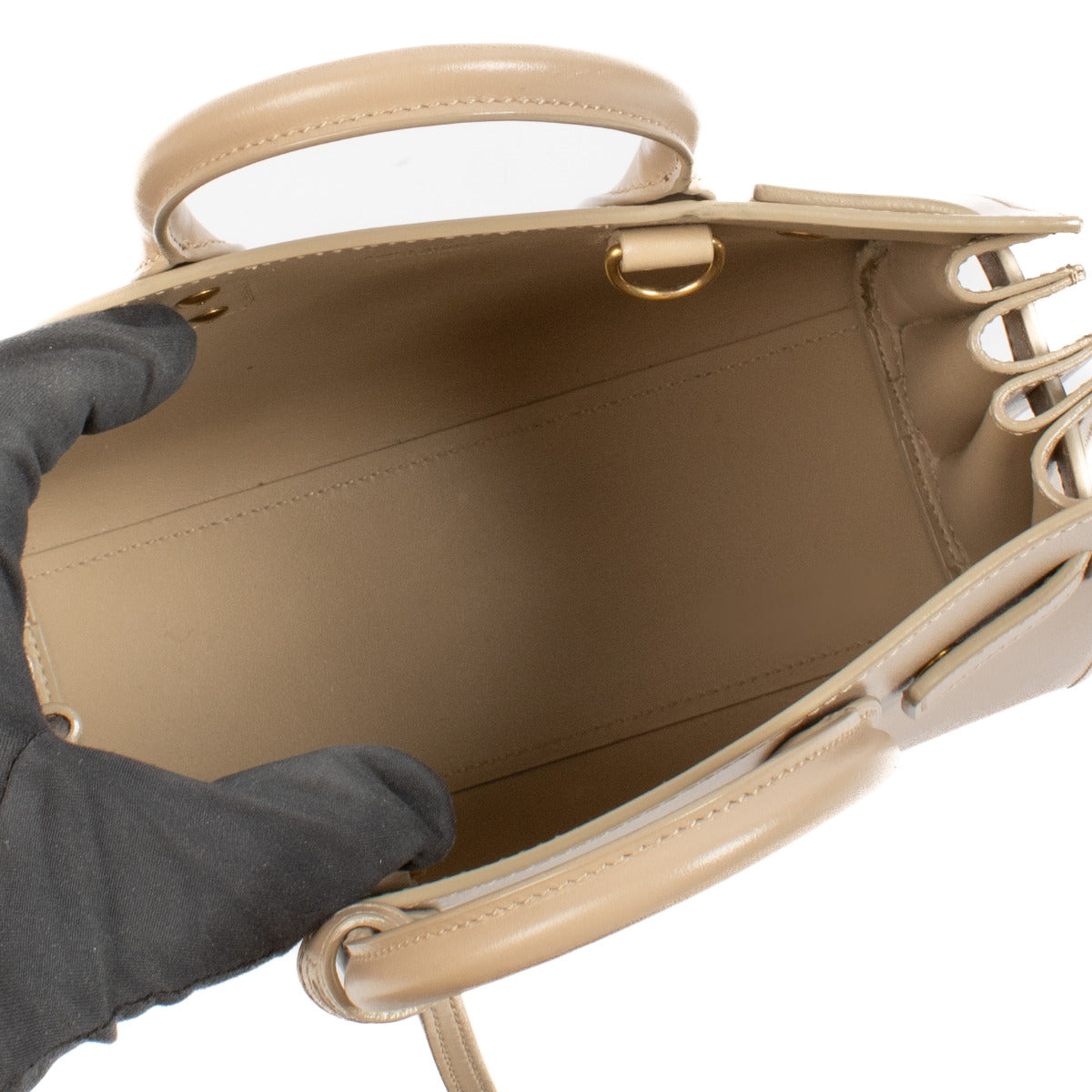 Saint Laurent Nude Smooth Leather Sac de Jour Nano Tas