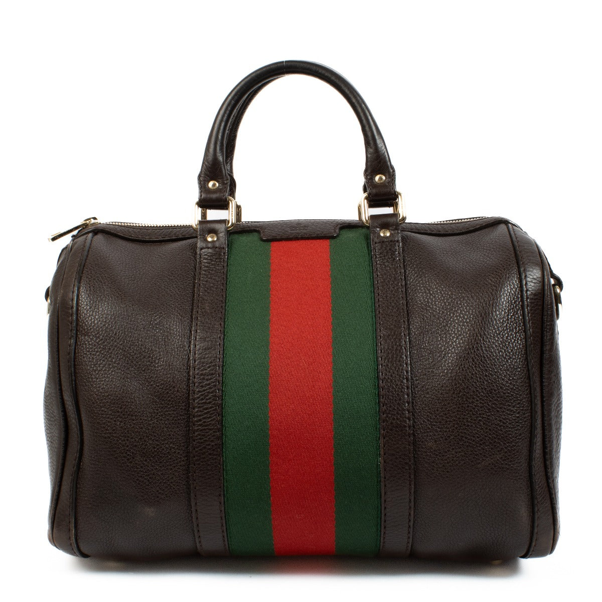 authentic pre loved Gucci Brown Leather Boston Bag on Labellov.com