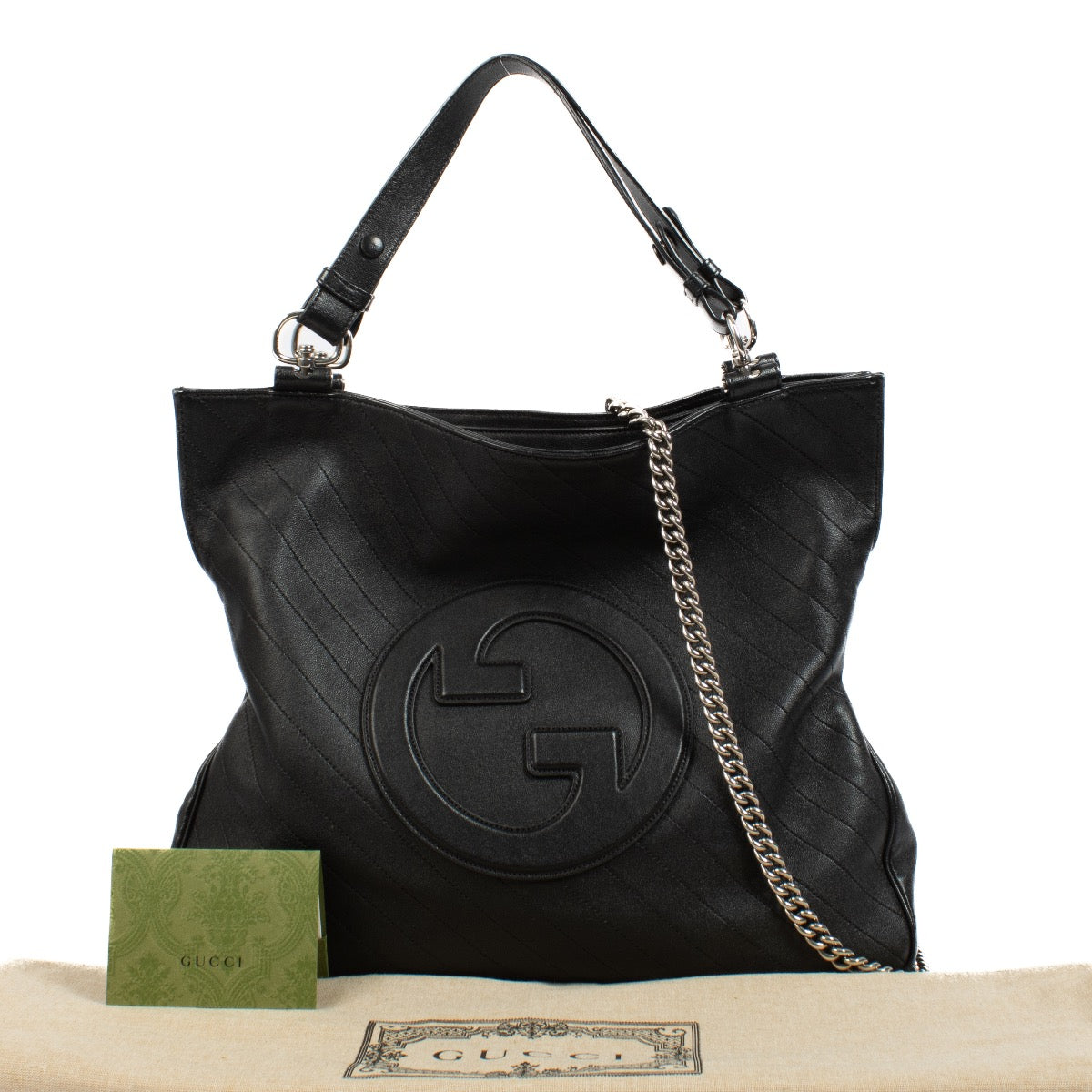 shop 100% authentic second hand Gucci Black Medium Blondie Tote Bag on Labellov.com