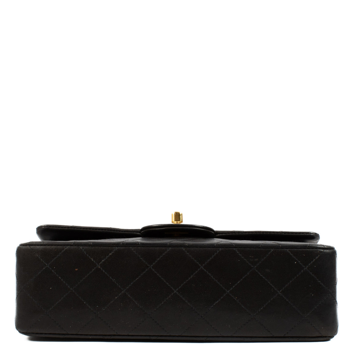 Chanel Zwarte Vintage Lamsleren Kleine Klassieke Handtas
