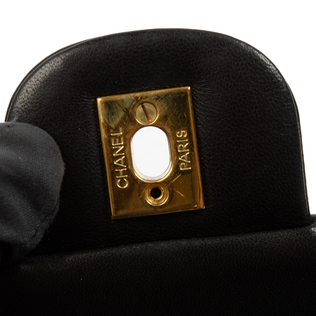 Chanel Zwarte Vintage Lamsleren Kleine Klassieke Handtas