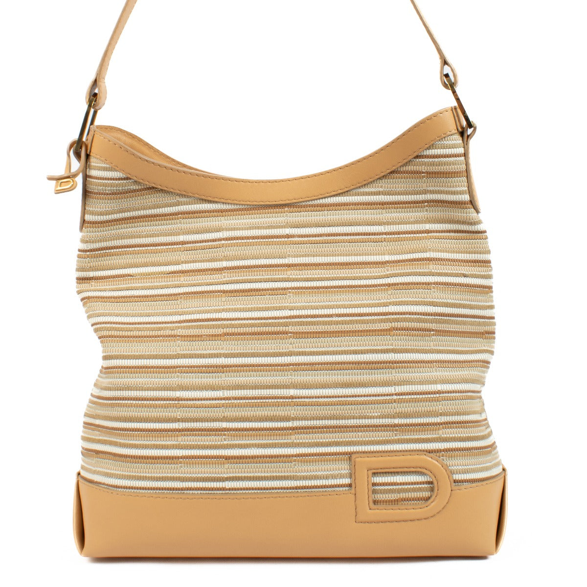 Sac Hobo Delvaux en Toile de Cuir Beige