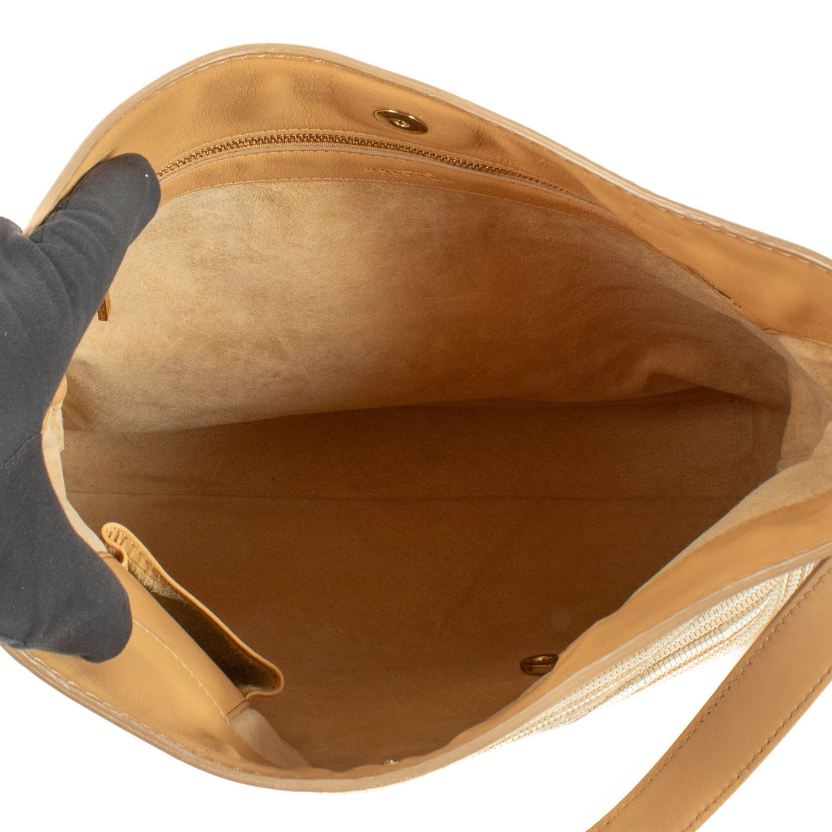 Sac Hobo Delvaux en Toile de Cuir Beige