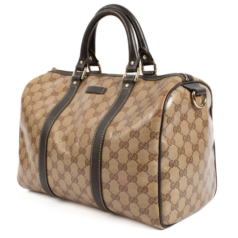 Shop safe online at Labellov in Antwerp and Knokke this 100% authentic second hand Gucci GG Crystal Joy Medium Boston Bag. Veilig online tweedehands authentieke Gucci GG Crystal Joy Medium Boston Bag handtas kopen bij Labellov.