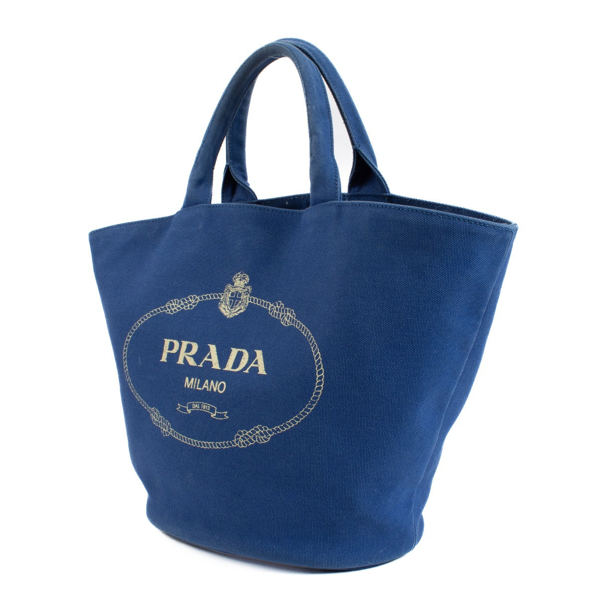 buy 100% authentic pre loved Prada Blue Canvas Tote on Labellov.com