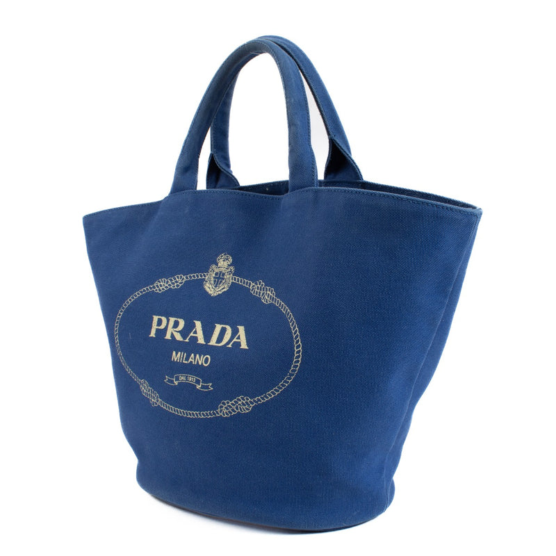 buy 100% authentic pre loved Prada Blue Canvas Tote on Labellov.com