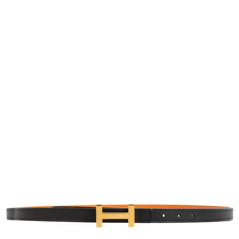 Hermès Black and Orange Focus Belt - size 75