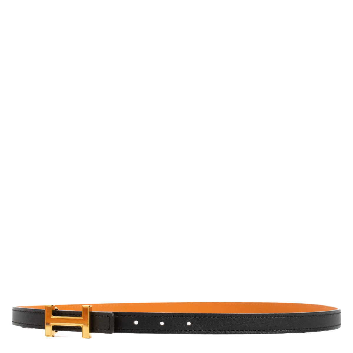 Ceinture Hermès Focus noire et orange – taille 75