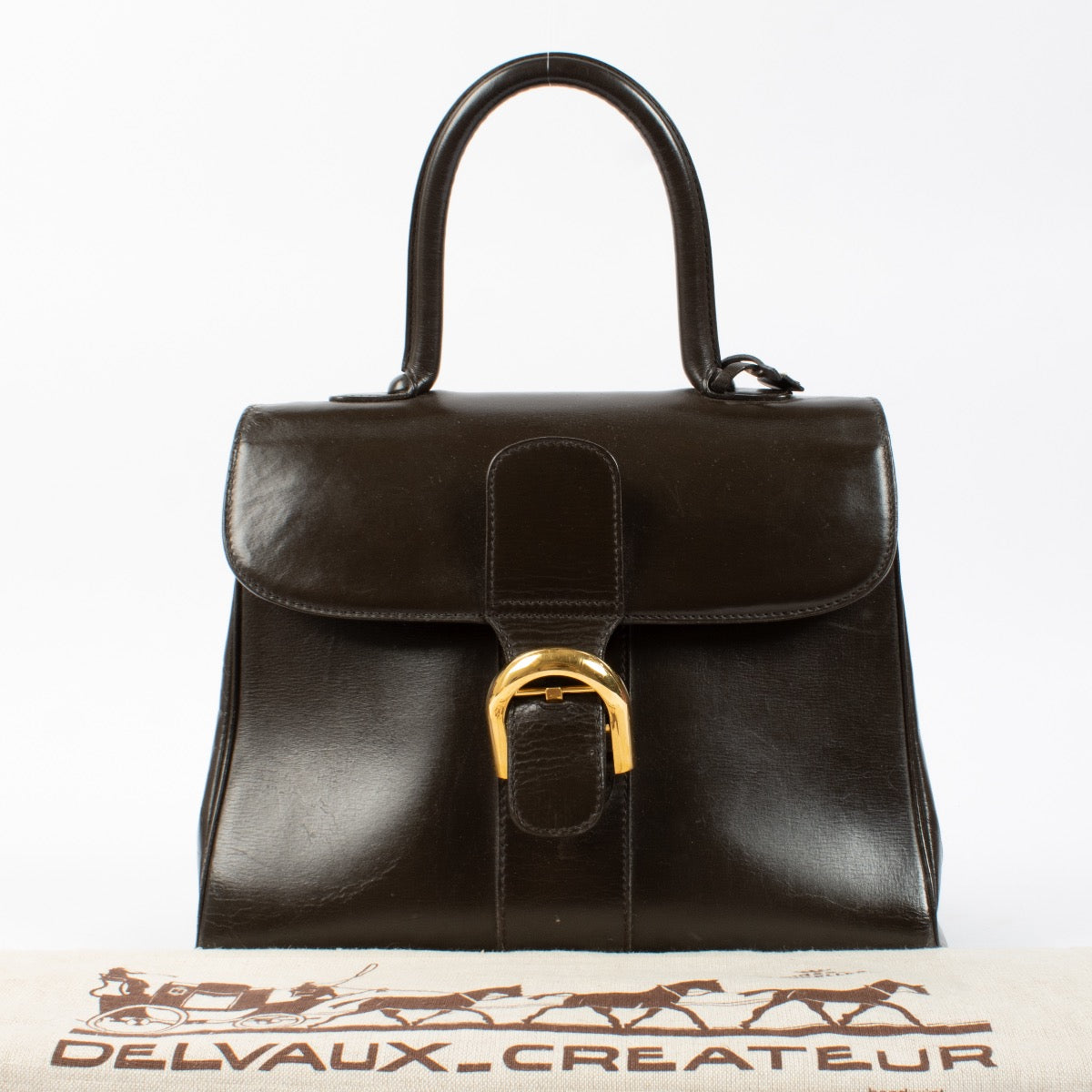 shop 100% authentic second hand Delvaux Brown Box Brillant MM Bag on Labellov.com