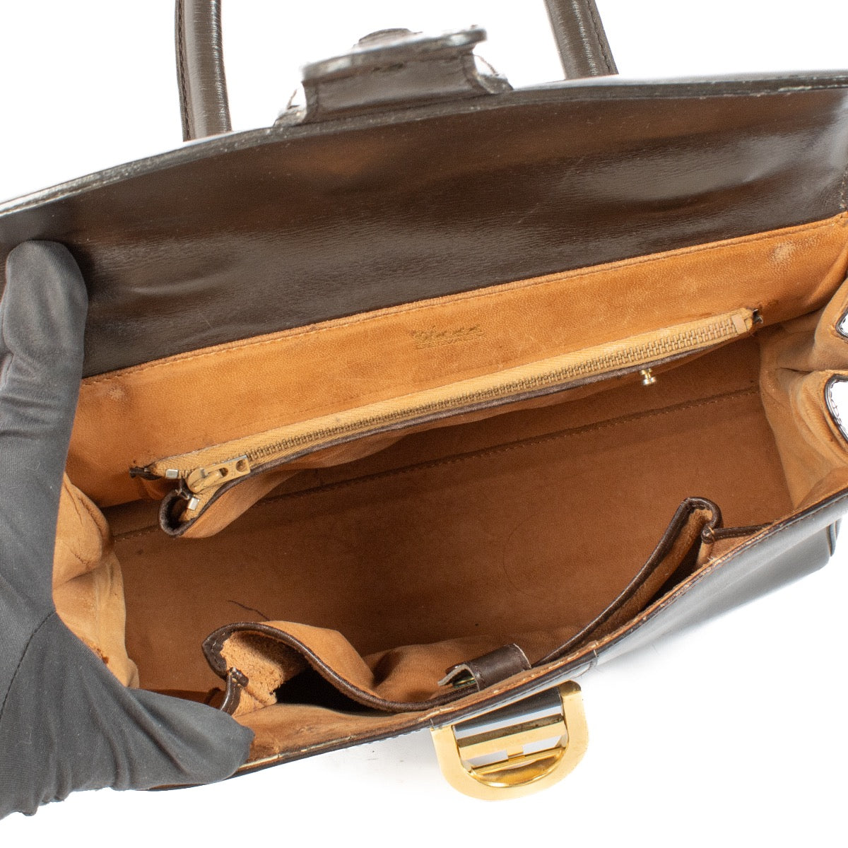shop 100% authentic second hand Delvaux Brown Box Brillant MM Bag on Labellov.com