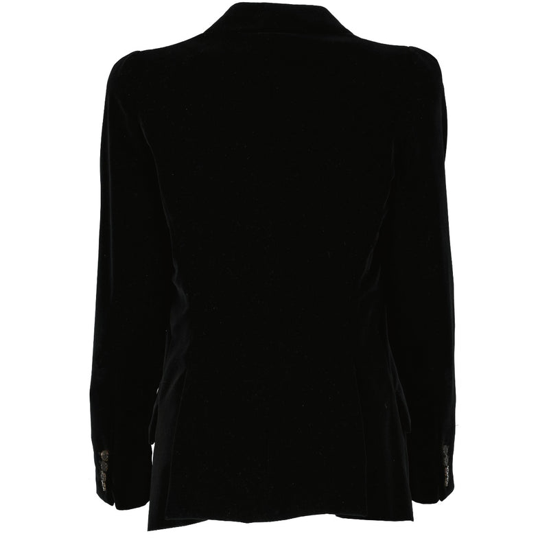 Alexander McQueen Black Velvet Blazer - Size 42