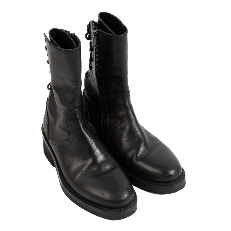 Ann Demeulemeester Black Combat Boots