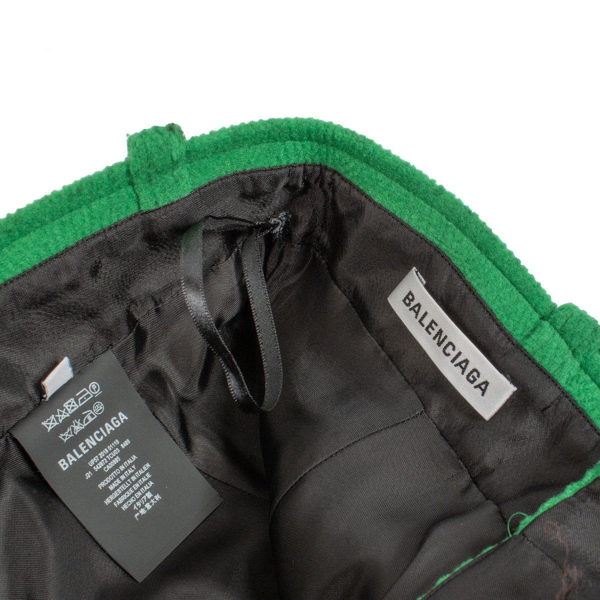 Balenciaga Winter 2018 Groene Wollen Midirok - Maat FR38