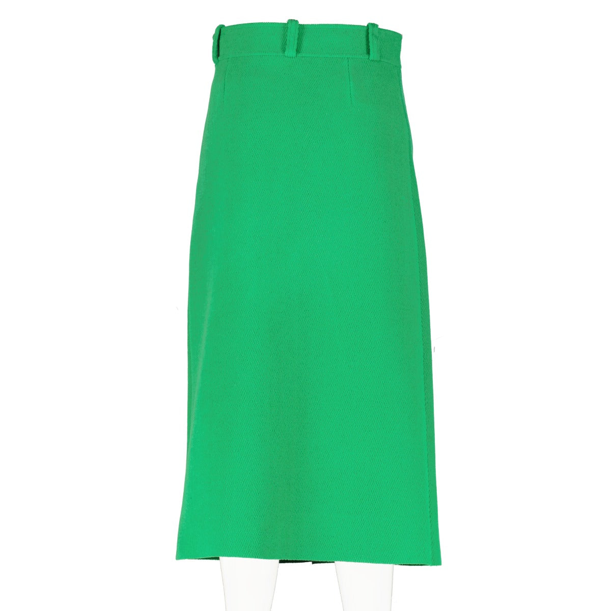 Balenciaga Winter 2018 Groene Wollen Midirok - Maat FR38
