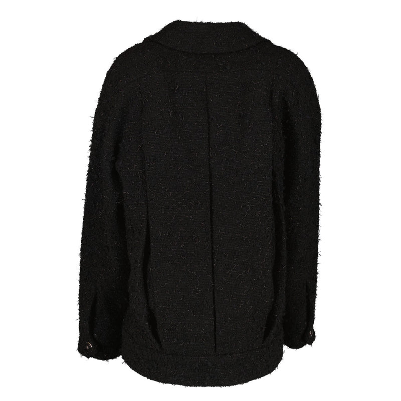 Chanel 21A Black Shimmer Tweed Jacket