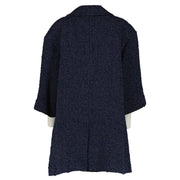 Chanel 22S Blue Cotton Tweed Coat