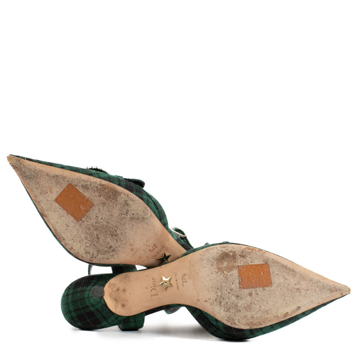 Shop safe online at Labellov in Antwerp, Brussels and Knokke these 100% authentic second hand Christian Dior Green Checked Kitten Heels - size 37,5. Veilig online tweedehands authentieke Christian Dior Green Checked Kitten Heels - size 37,5 kopen bij Labe