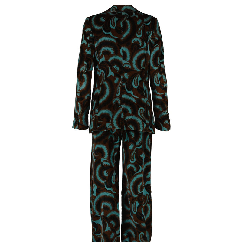 Dries Van Noten Printed Velvet Blazer/Trousers Set - Size FR40