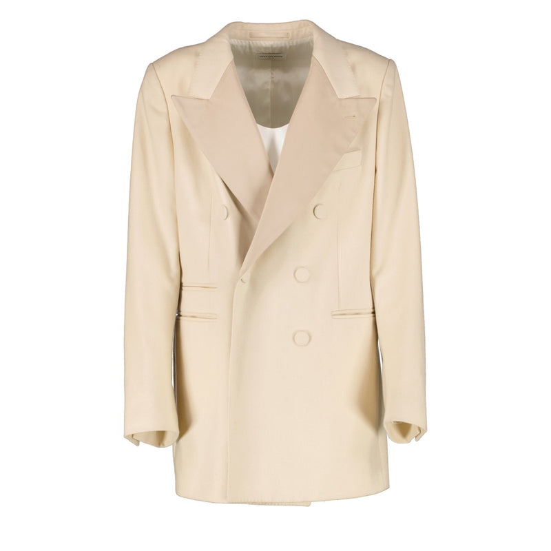 buy 100% authentic pre loved Dries Van Noten White Satin Lapel Blazer - Size FR38 on Labellov.com