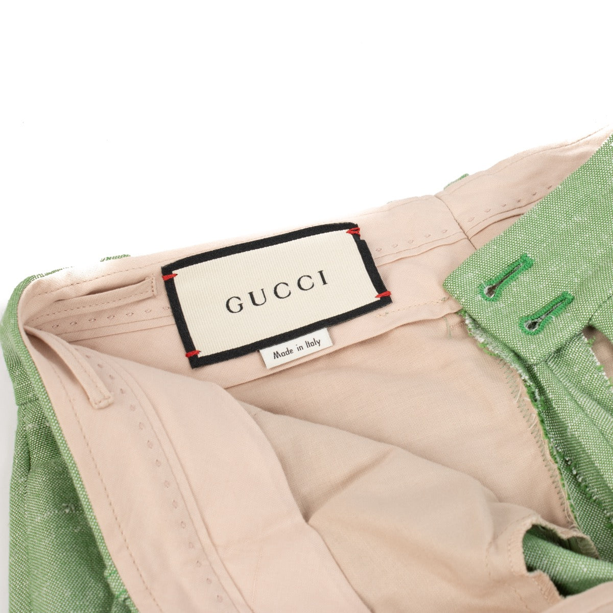 shop 100% authentic second hand Gucci Green Orgasmique Trousers - Size 40 on Labellov.com
