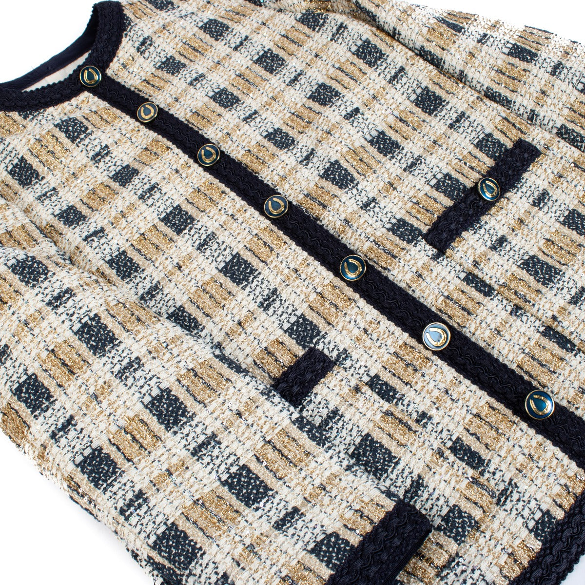 Gucci Multicolor Check Tweed Jacket - Size IT40