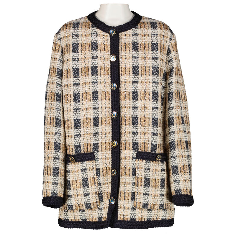 Gucci Multicolor Check Tweed Jacket