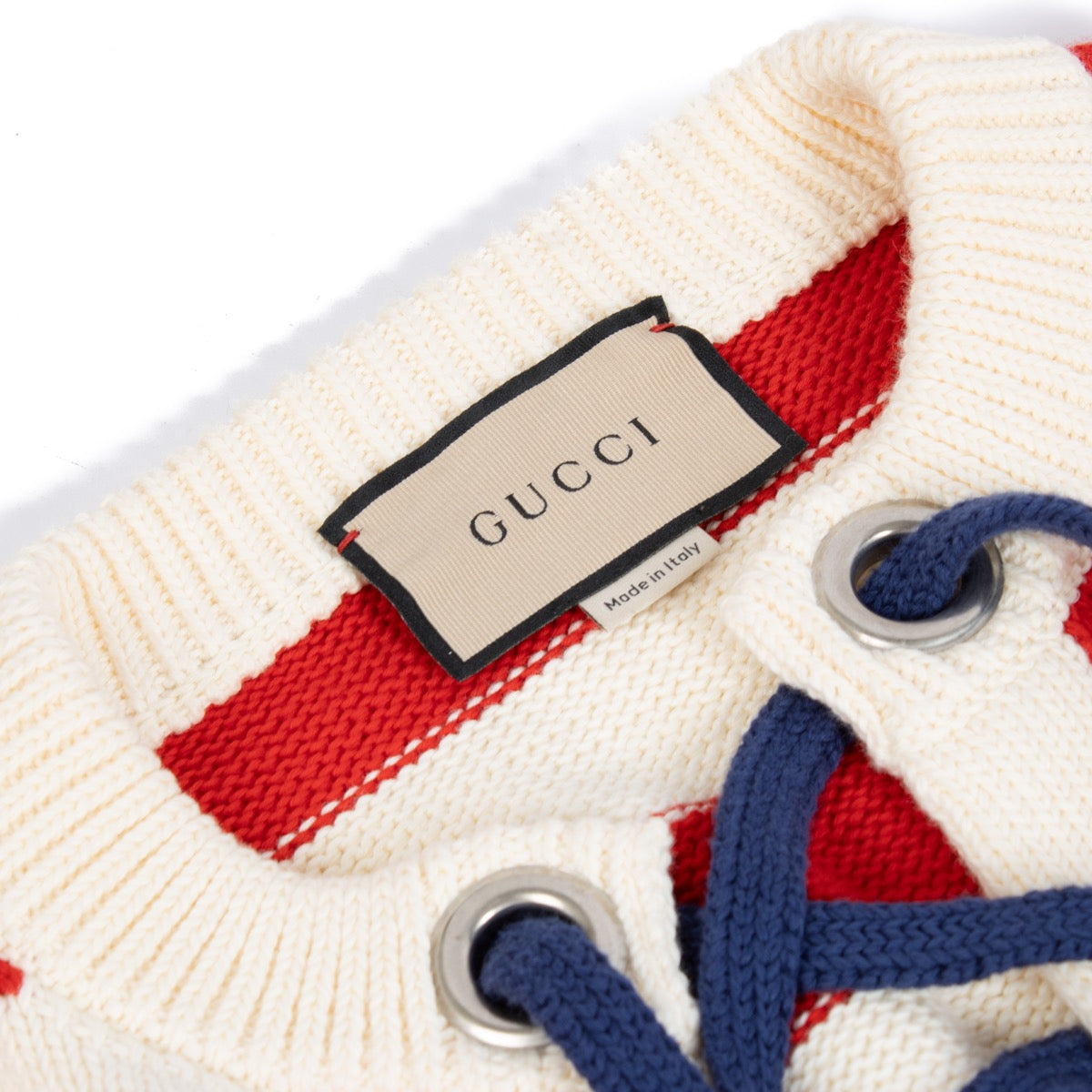 shop 100% authentic second hand Gucci Red And White Knitted Sweater - Size M on Labellov.com