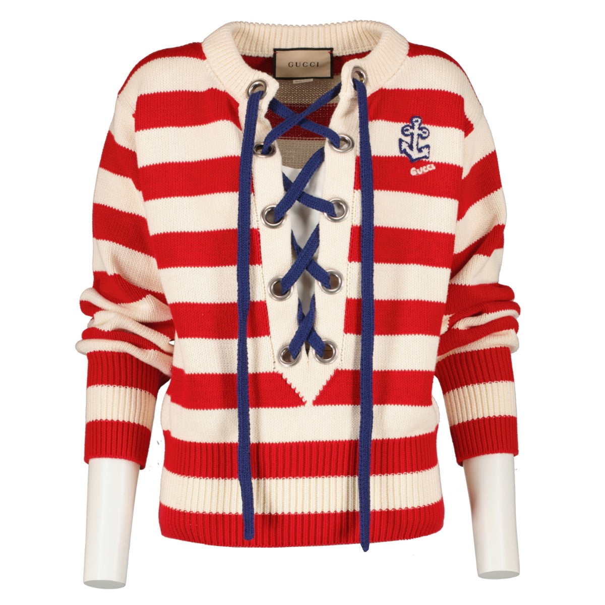 shop 100% authentic second hand Gucci Red And White Knitted Sweater - Size M on Labellov.com